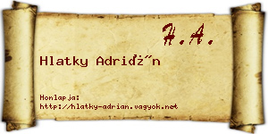 Hlatky Adrián névjegykártya