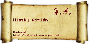 Hlatky Adrián névjegykártya